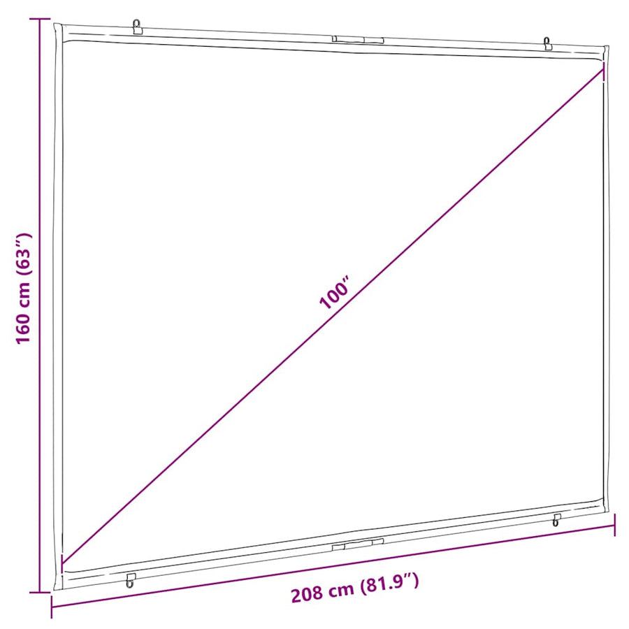 Projectiescherm wandhangend 100 inch 4:3