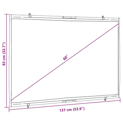 Projectiescherm wandhangend 60 inch 16:9