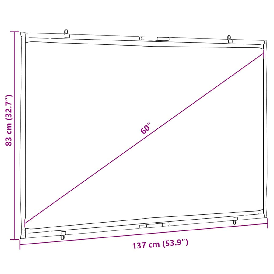 Projectiescherm wandhangend 60 inch 16:9