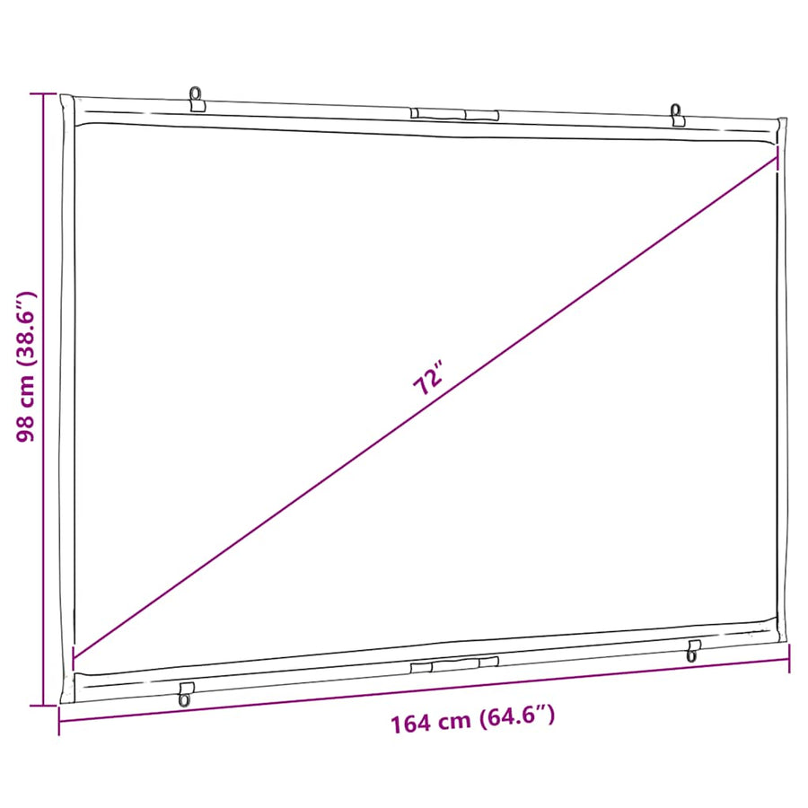 Projectiescherm wandhangend 72 inch 16:9