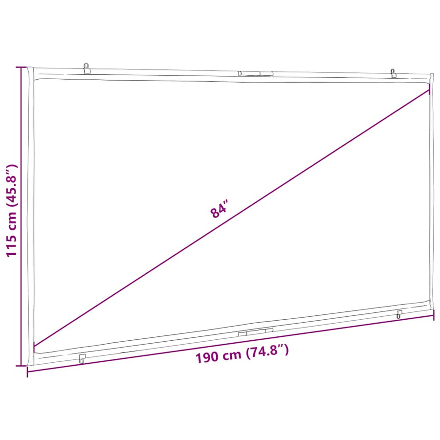 Projectiescherm wandhangend 84 inch 16:9