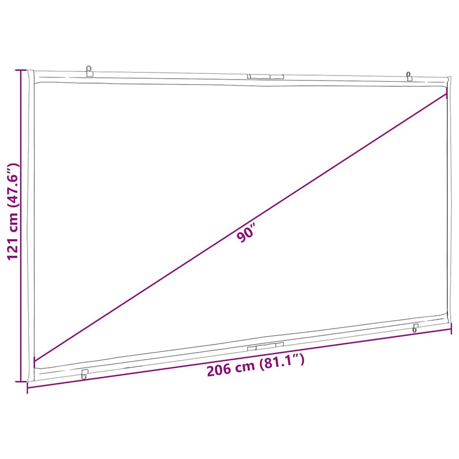 Projectiescherm wandhangend 90 inch 16:9