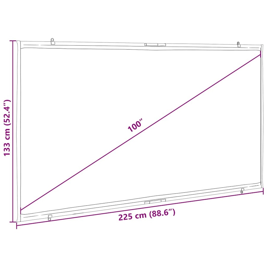 Projectiescherm wandhangend 100 inch 16:9