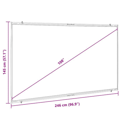 Projectiescherm wandhangend 108 inch 16:9