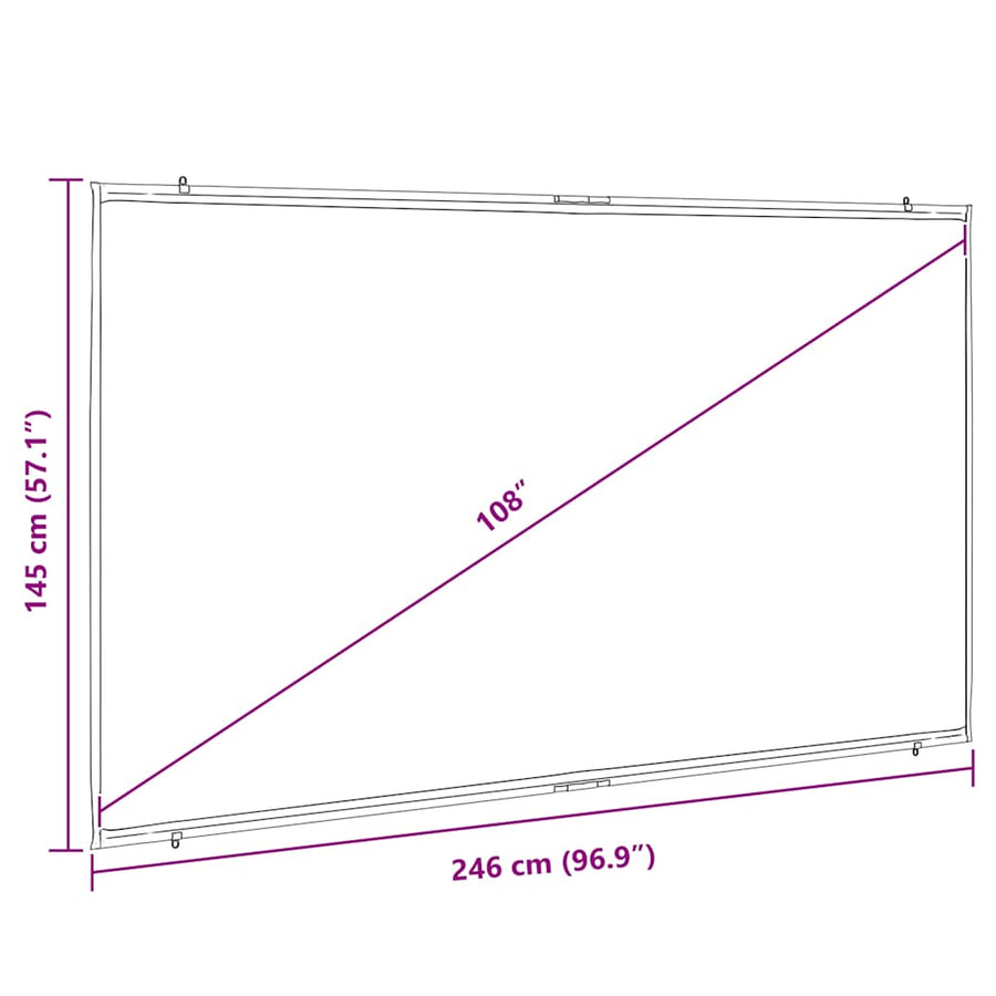 Projectiescherm wandhangend 108 inch 16:9