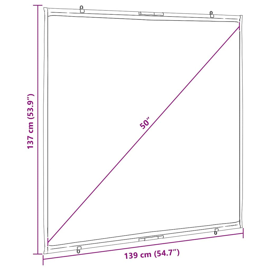Projectiescherm wandhangend 72 inch 1:1