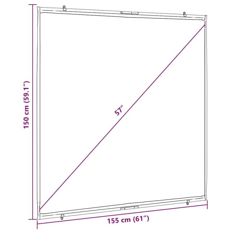 Projectiescherm wandhangend 81 inch 1:1