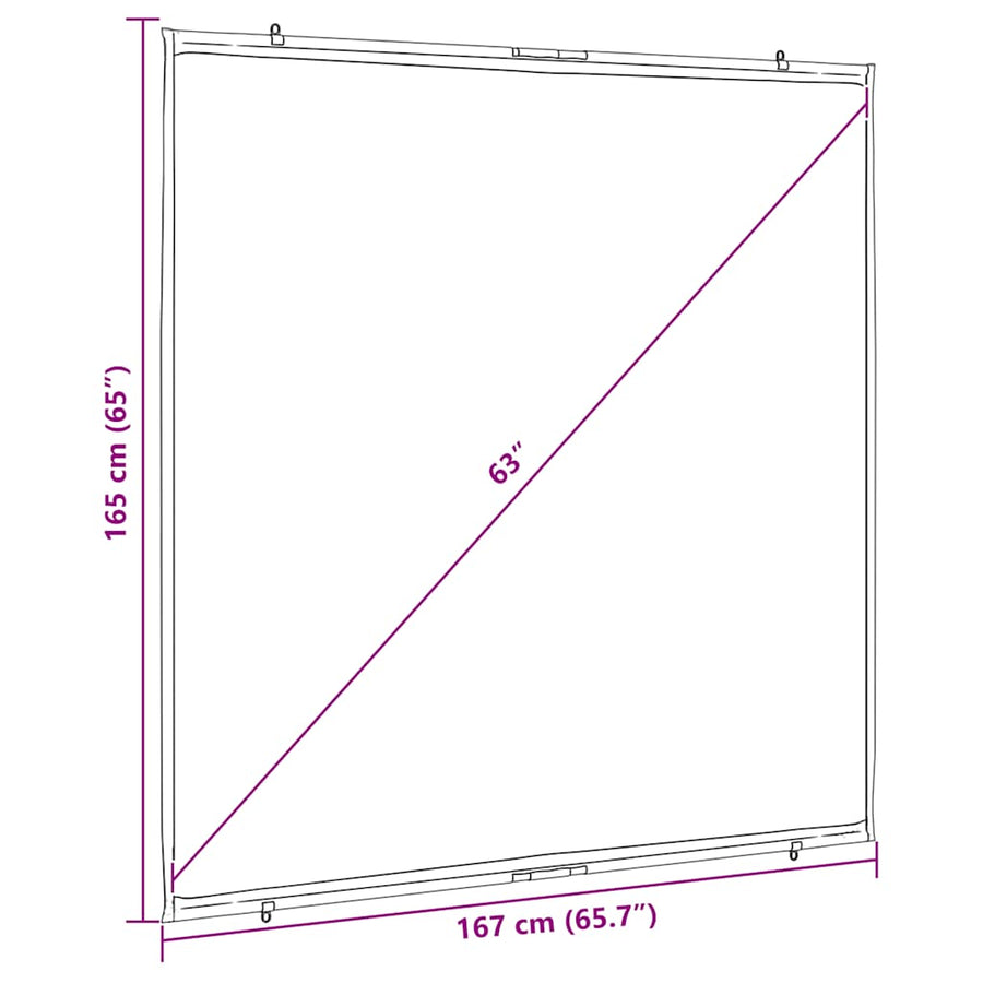 Projectiescherm wandhangend 89 inch 1:1