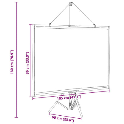 Projectiescherm met statief 50 inch 4:3