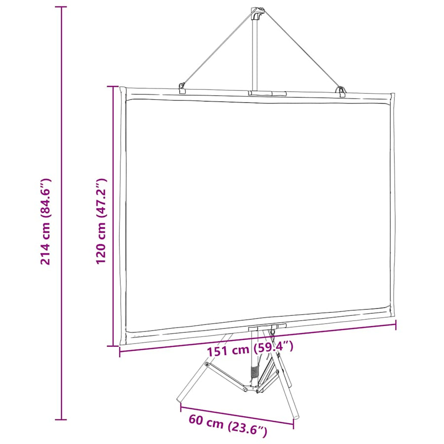 Projectiescherm met statief 72 inch 4:3