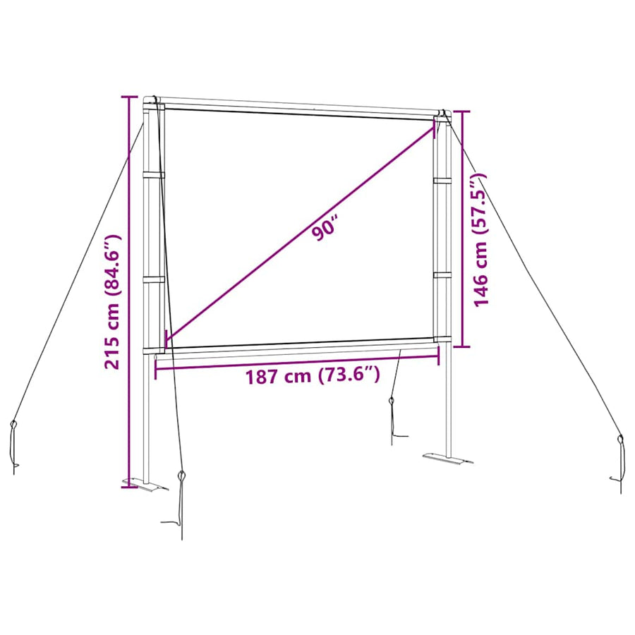 Projectiescherm met statieven 90 inch 4:3