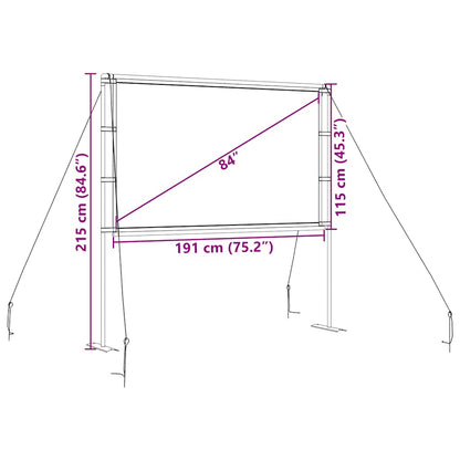 Projectiescherm met statieven 84 inch 16:9