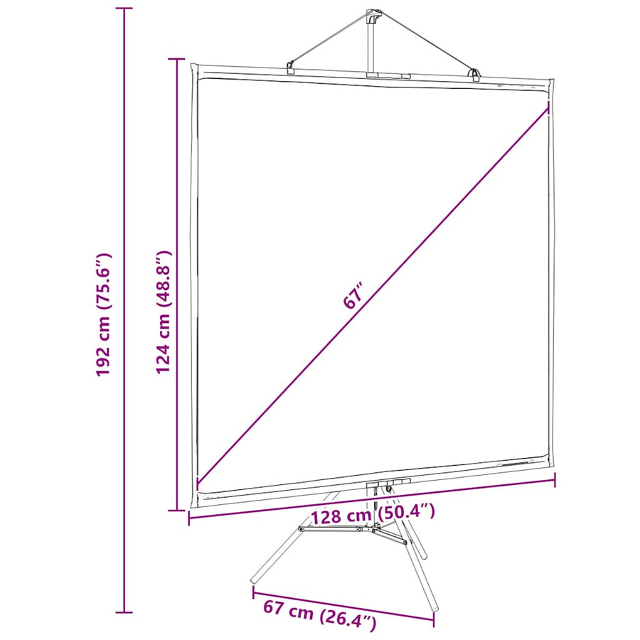 Projectiescherm met statief 67 inch 1:1