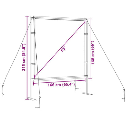 Projectiescherm met statieven 89 inch 1:1