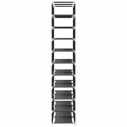 Schoenenrekken 2 st 33x33x174 cm vliesvrij 10-laags zwart