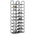 Schoenenrek 33x33x174 cm zwart 10-laags (2 stuks)