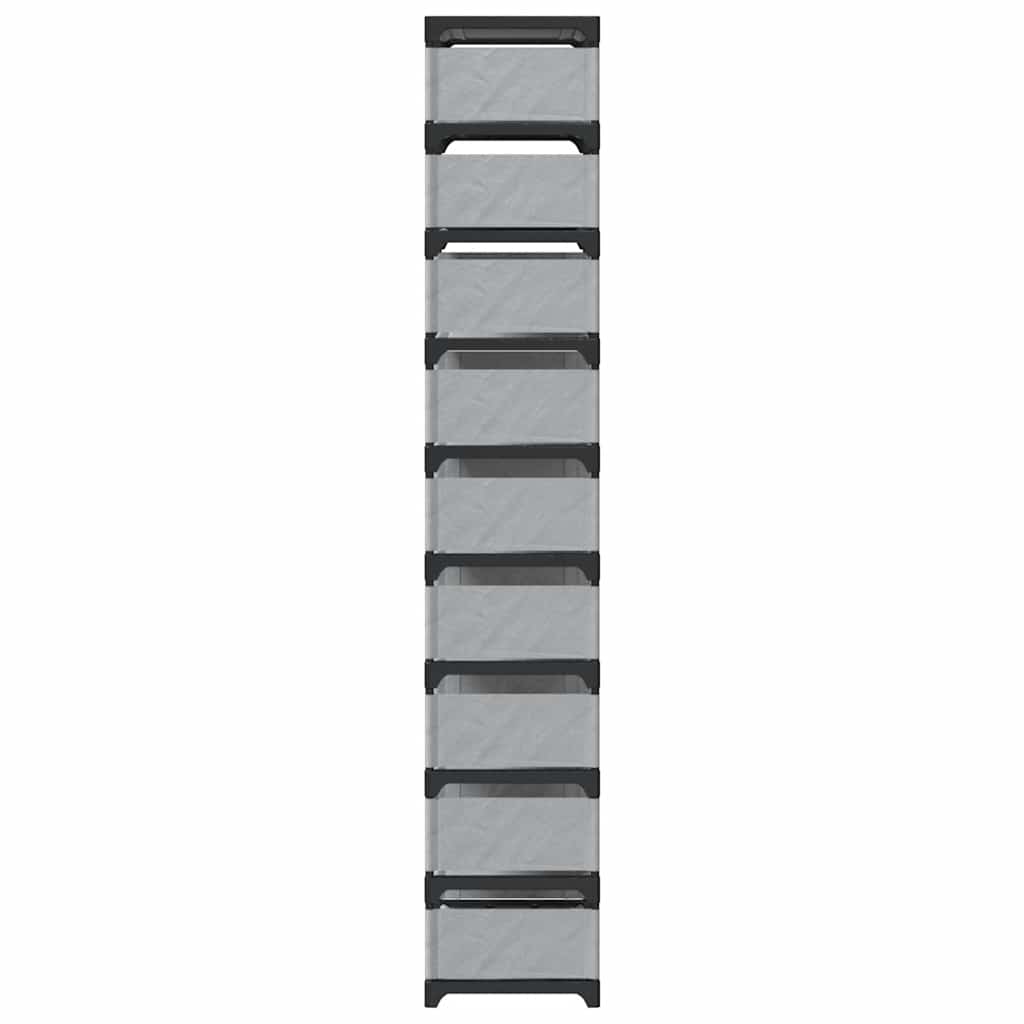 Schoenenrek 10-laags 54x28x158 cm nonwoven stof grijs
