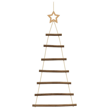 Hangende kerstbomen met topsterren 2 st 42x90 cm natuurlijke tak