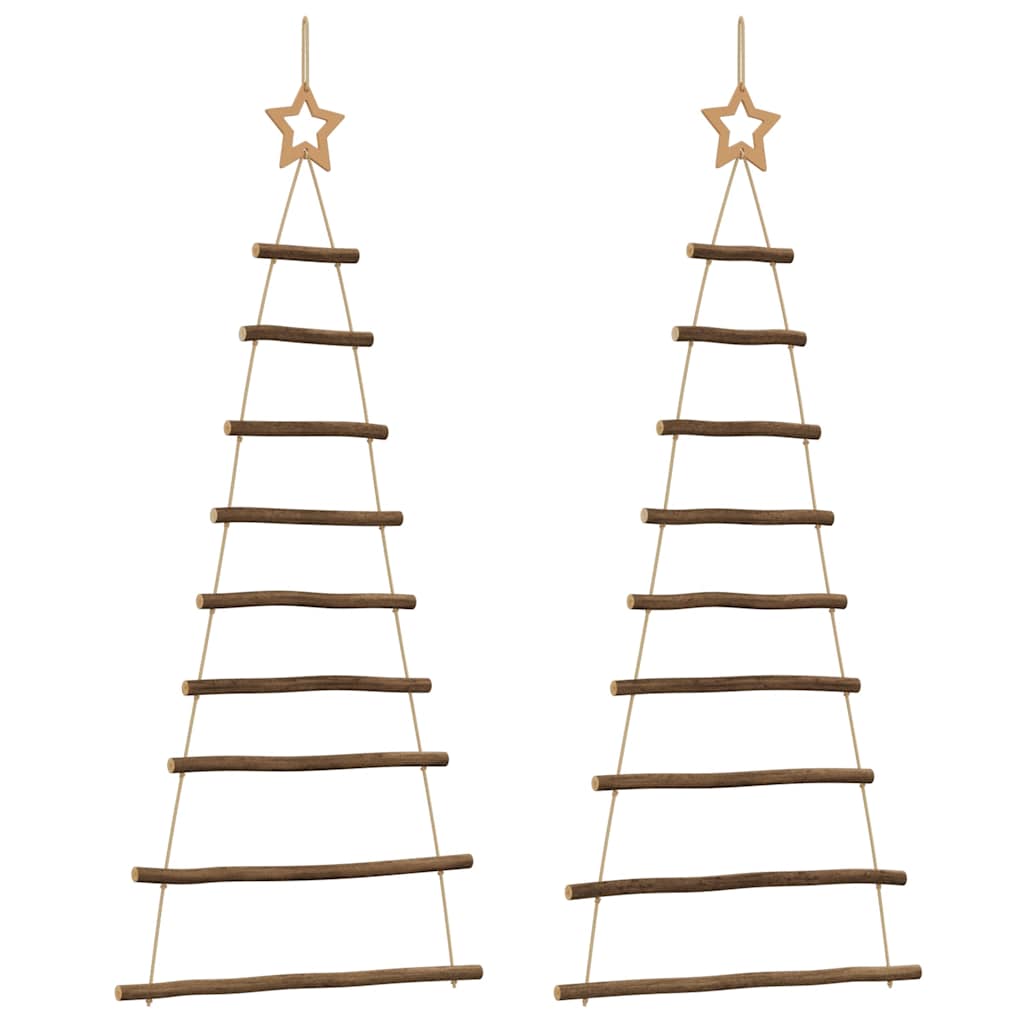 Hangende Kerstbomen Met Topsterren 2 St Natuurlijke Tak 55 x 120 cm
