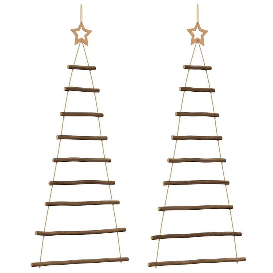 Hangende Kerstbomen Met Topsterren 2 St Natuurlijke Tak 55 x 120 cm