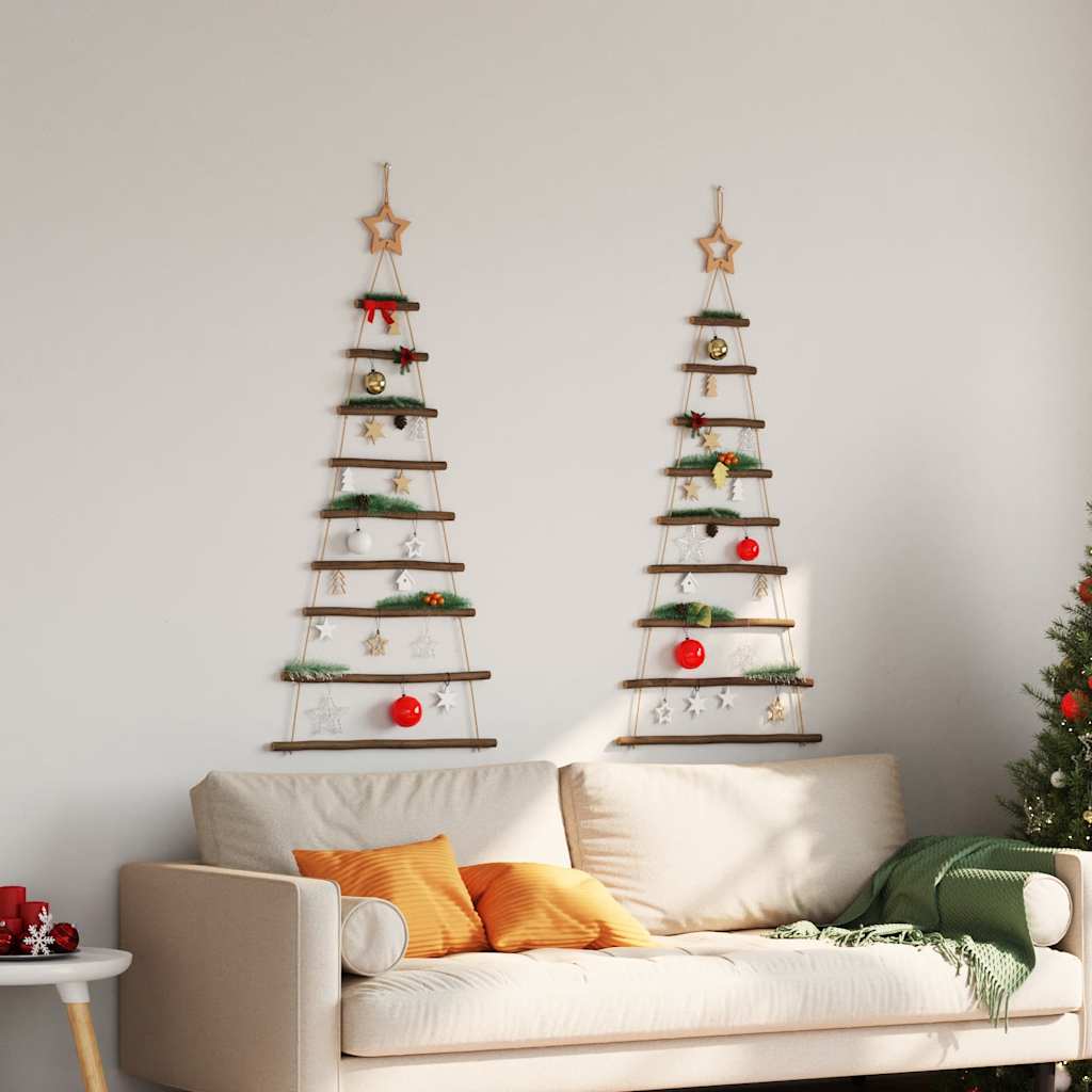 Hangende Kerstbomen Met Topsterren 2 St Natuurlijke Tak 55 x 120 cm