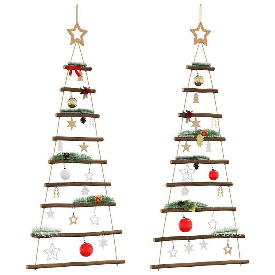 Hangende Kerstbomen Met Topsterren 2 St Natuurlijke Tak 55 x 120 cm