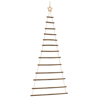 Hangende kerstboom met topster 86x180 cm natuurlijke tak