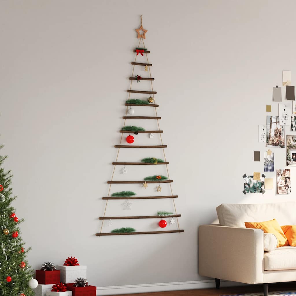 Hangende kerstboom met topster 86x180 cm natuurlijke tak