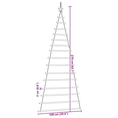 Hangende kerstboom met topster 100x210 cm natuurlijke tak
