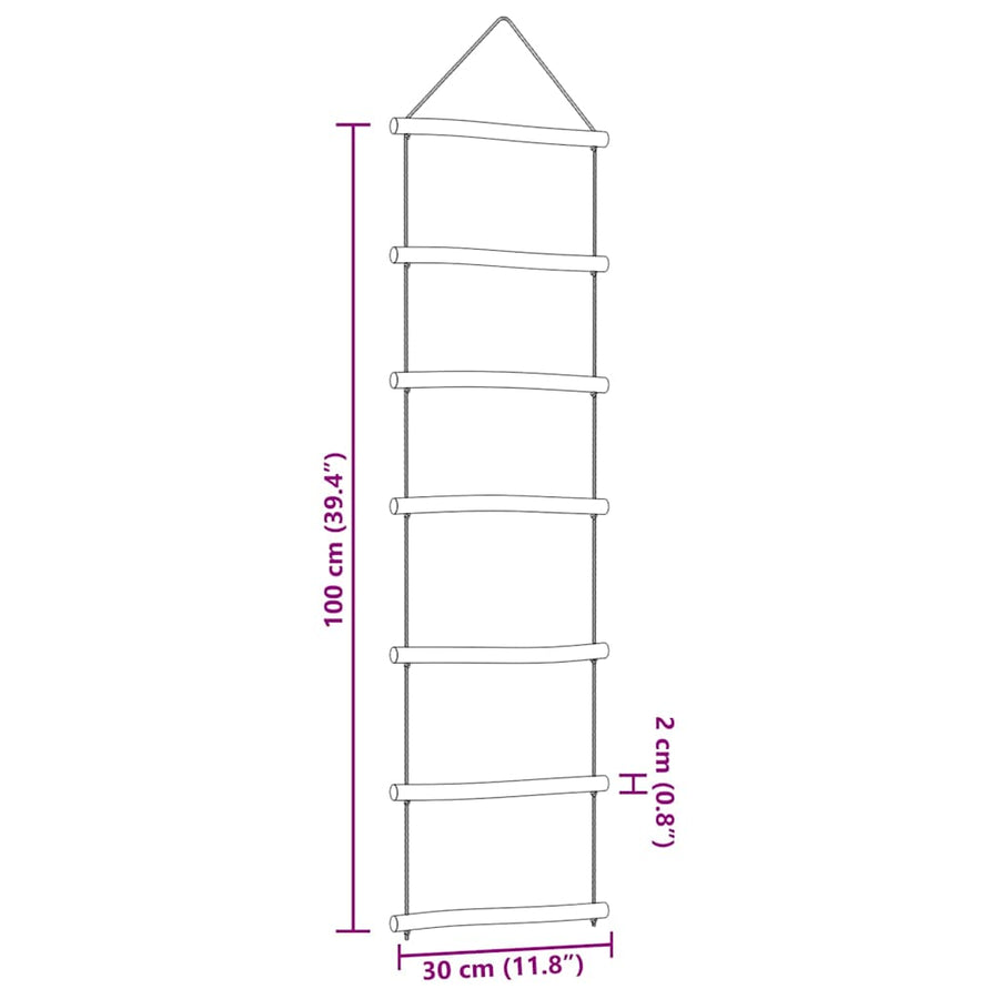 Wanddecoraties laddervormig 2 st 30x100 cm naturel tak