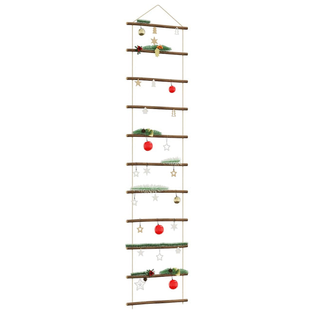 Wanddecoratie laddervormig 50x200 cm naturel tak