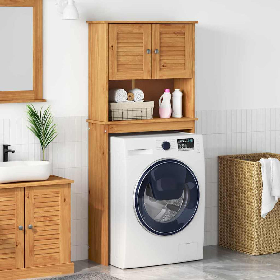 Wasmachinekast VIGO Bruin en Honingbruin 72,5 x 27 x 161 cm