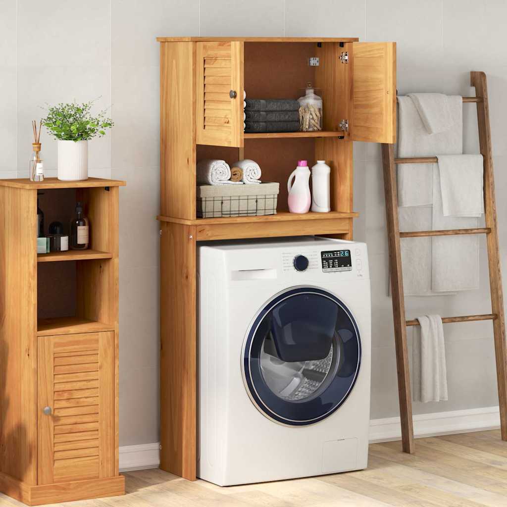 Wasmachinekast VIGO Bruin en Honingbruin 72,5 x 27 x 161 cm