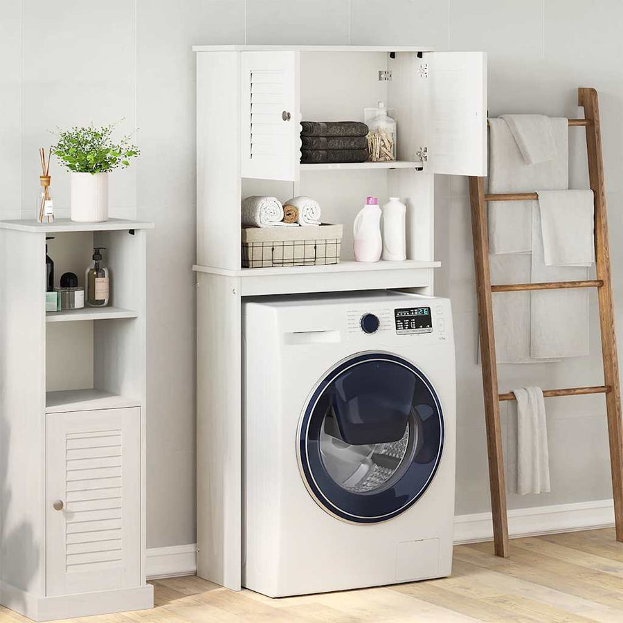 Wasmachinekast VIGO Wit en Antiek Wit 72,5 x 27 x 161 cm