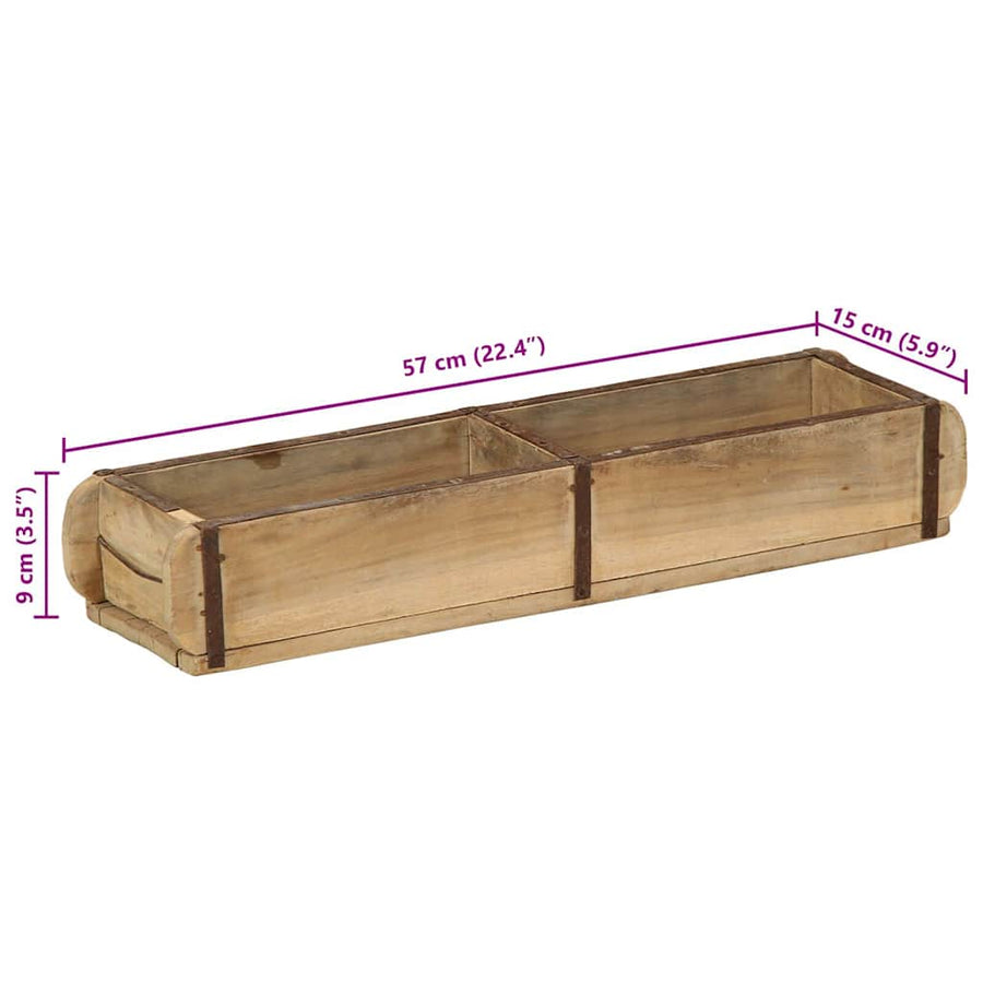 Dienblad Bruin 57 x 15 x 9 cm Massief Gerecycled Hout