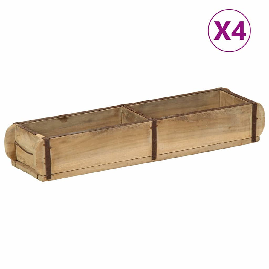 Dienblad 4 pcs Bruin 57 x 15 x 9 cm Massief Gerecycled Hout