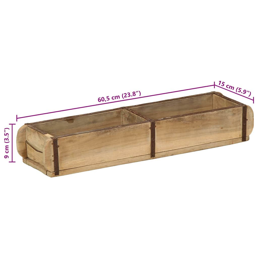 Dienblad 4 pcs Bruin 57 x 15 x 9 cm Massief Gerecycled Hout