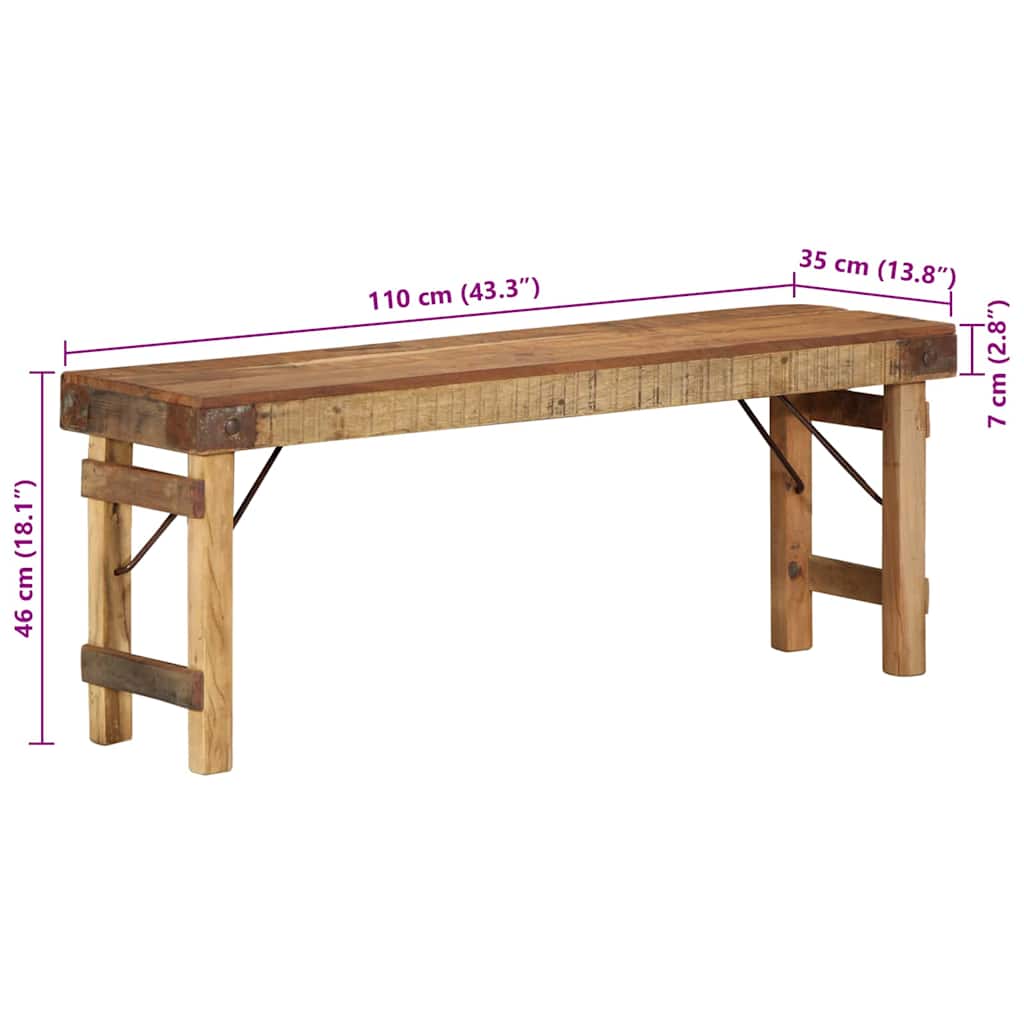 Bank Naturel 110 x 35 x 46 cm Hergebruikt Oud Hout