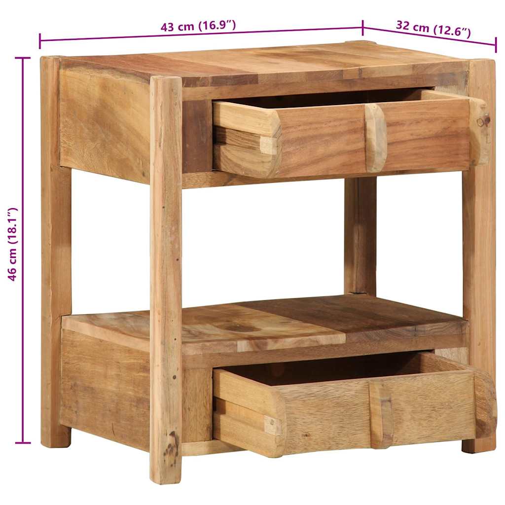 Bijzettafel Bruin 43 x 32 x 46 cm Massief Gerecycled Hout