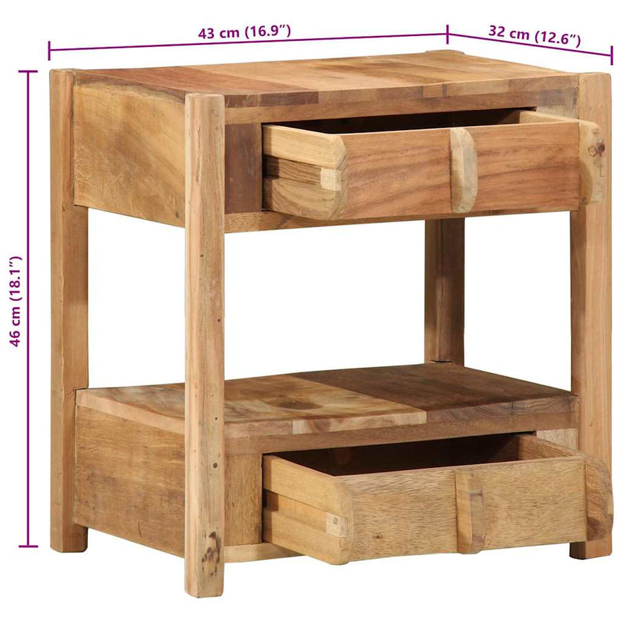 Bijzettafel Bruin 43 x 32 x 46 cm Massief Gerecycled Hout