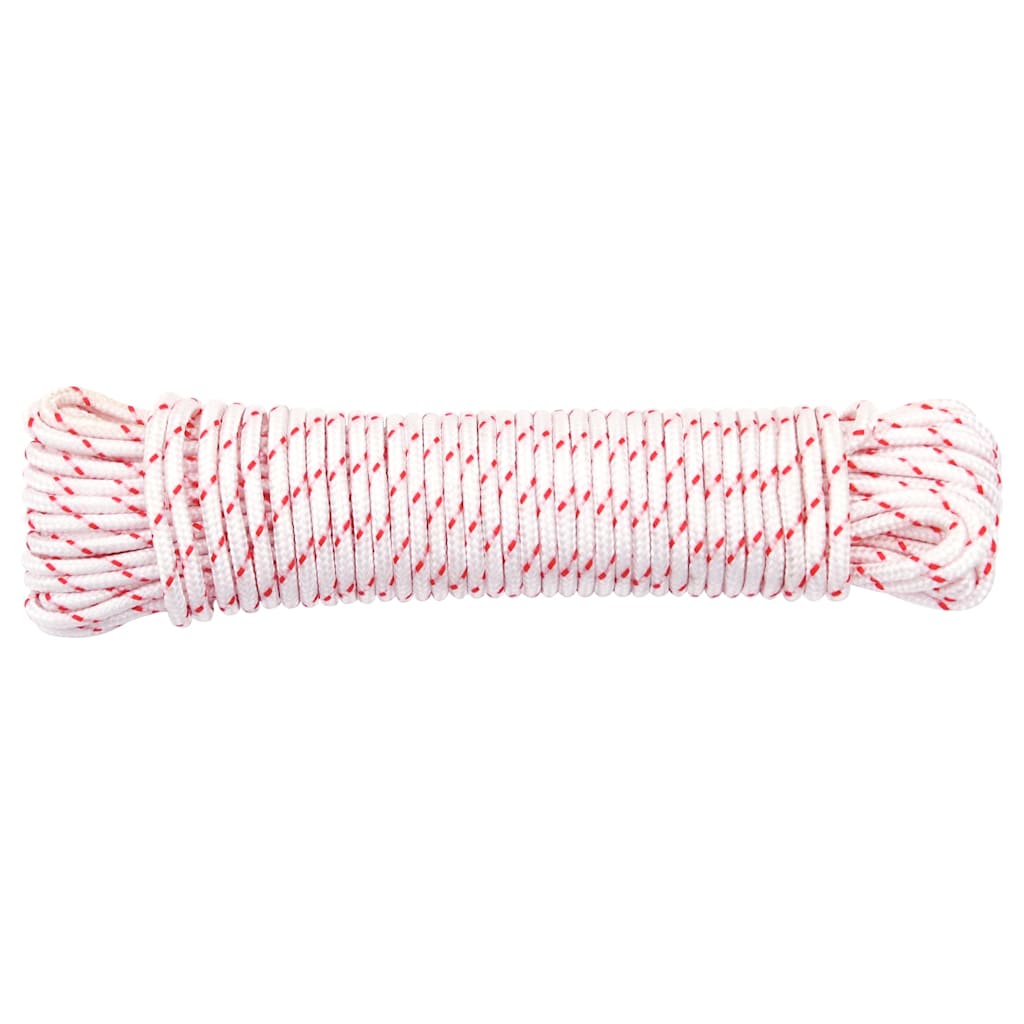 Trekkoord startkoord wit en rood Ø3 mm 10 m nylon