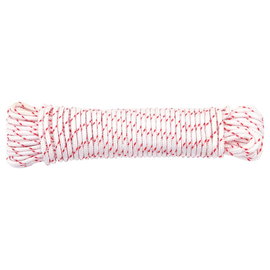Trekkoord startkoord wit en rood Ø3 mm 10 m nylon