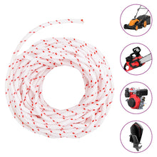 Trekkoord startkoord wit en rood Ø4 mm 10 m nylon