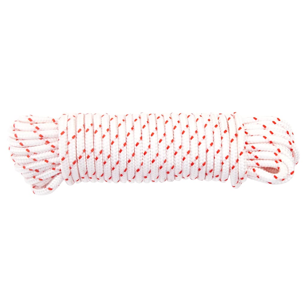 Trekkoord startkoord wit en rood Ø4 mm 10 m nylon