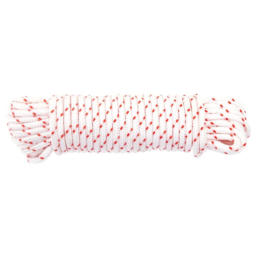 Trekkoord startkoord wit en rood Ø4 mm 10 m nylon