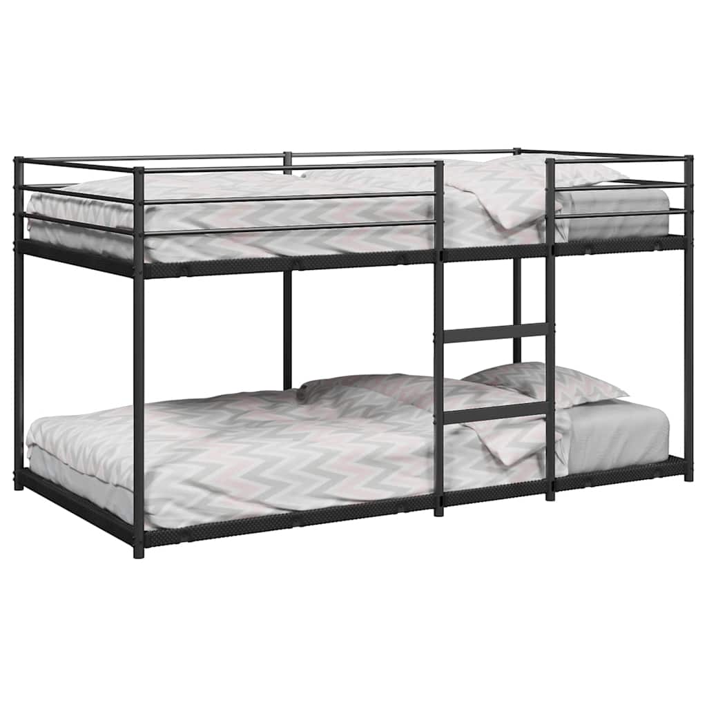Stapelbed zonder matras 75x190 cm staal zwart