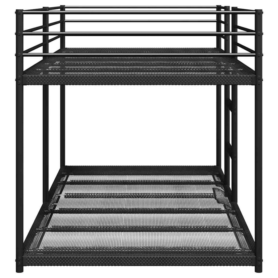 Stapelbed zonder matras 90x190 cm staal zwart