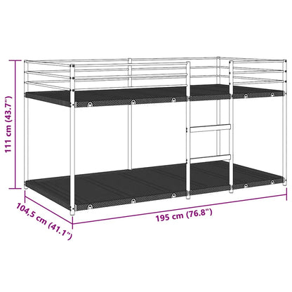 Stapelbed Zonder Matras 100X190 Cm Staal Wit