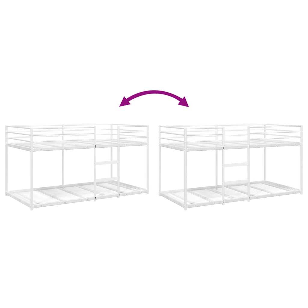 Stapelbed zonder matras 100x200 cm staal wit