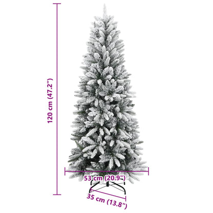 Kunstkerstboom met 150 LED's en sneeuw 120 cm